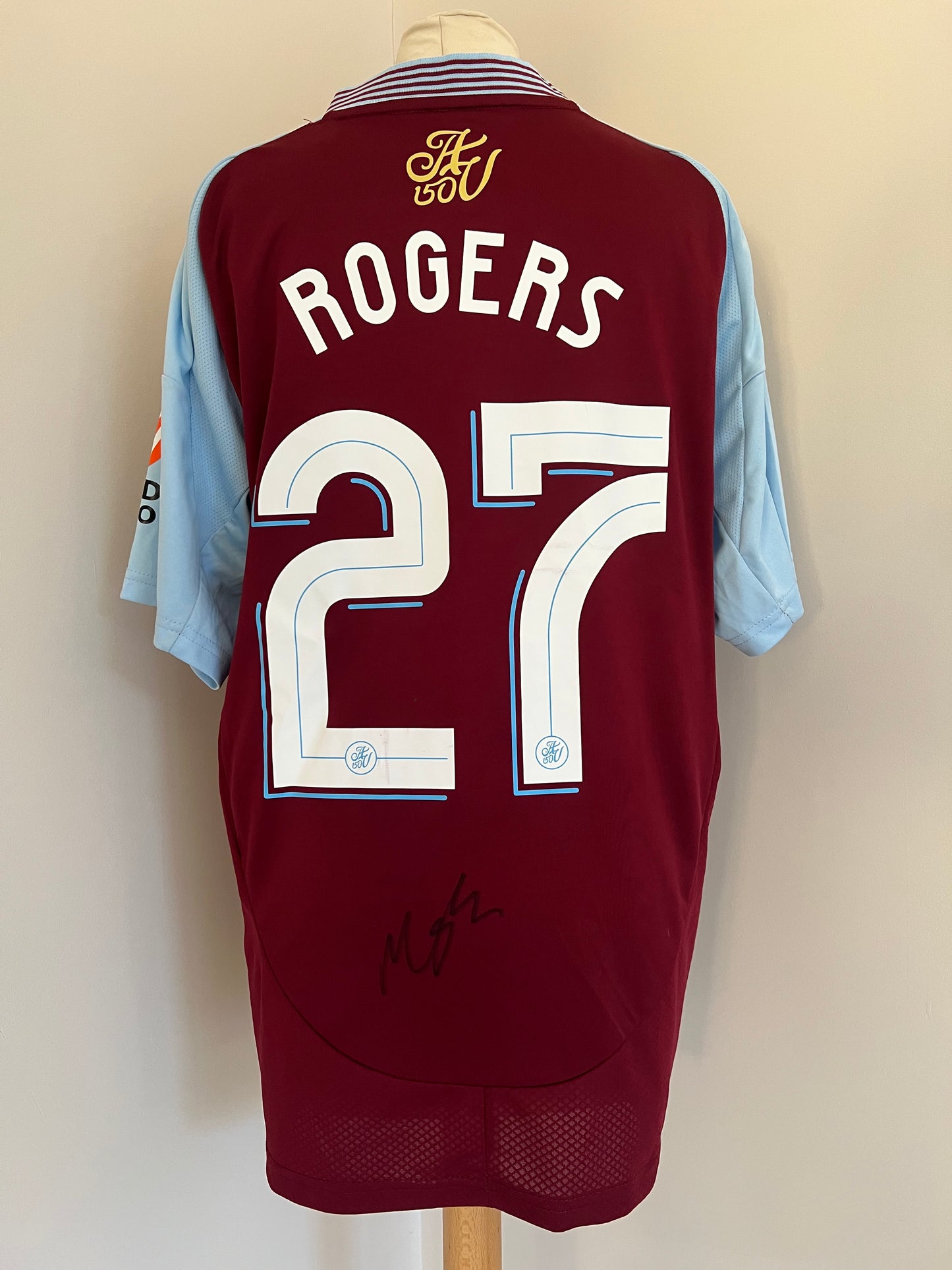 Morgan rogers hand signed Aston Villa home shirt