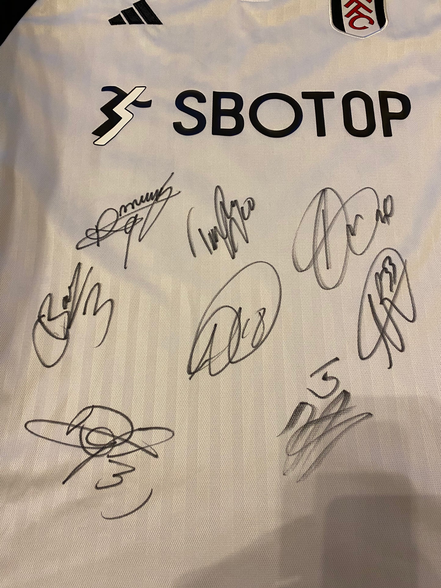 Fulham multi signed shirt