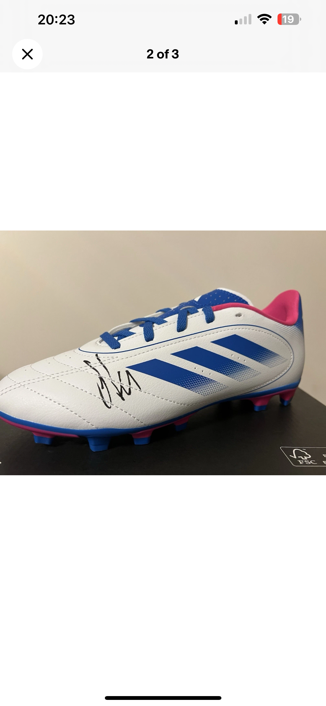 Hugo ekitike hand signed football boot