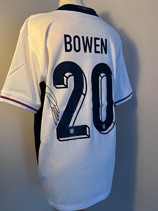Jarrod Bowen hand signed England home shirt