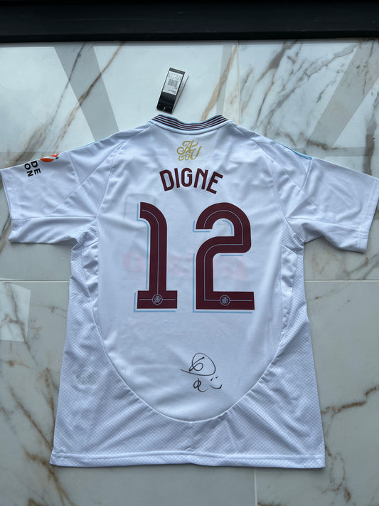 Lucas digne hand signed Aston Villa away shirt