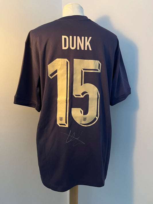 Lewis dunk hand signed England away kit