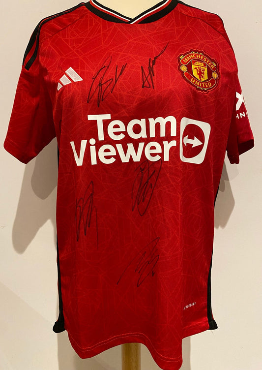 Signed Manchester United Multi Shirt Including: (Varane, Rashford, Martinez, Bayindir,Mount,and more