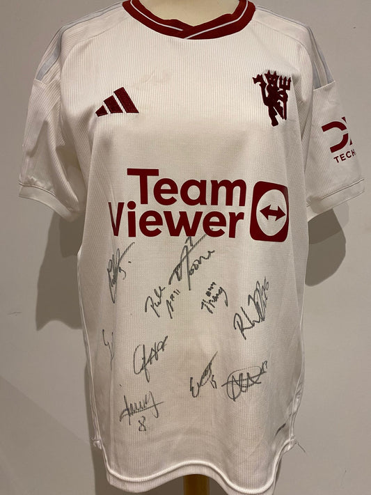 Full Squad Multi Signed Manchester United Women Shirt 2024