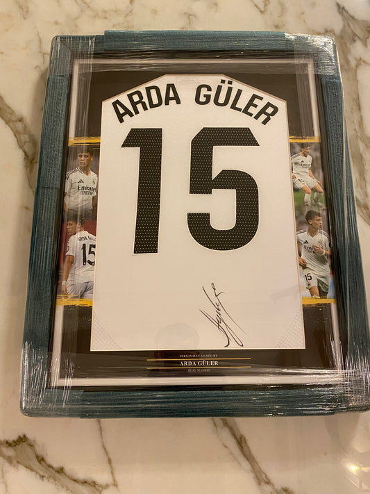 Arda guler hand signed Real Madrid home shirt